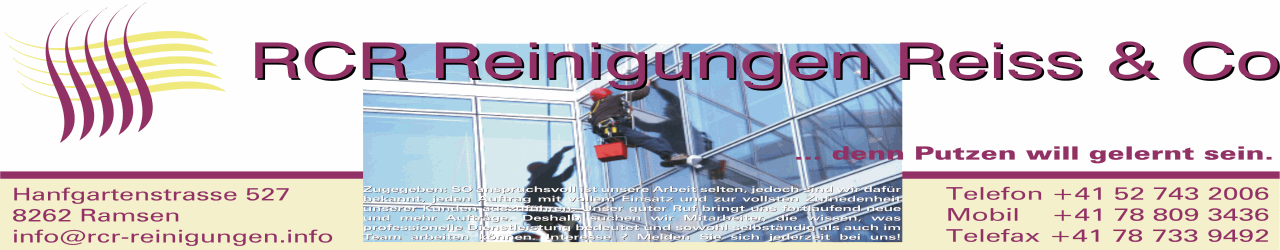 RCR Reinigungen Reiss & Co Gebäudereinigung 8262 Ramsen